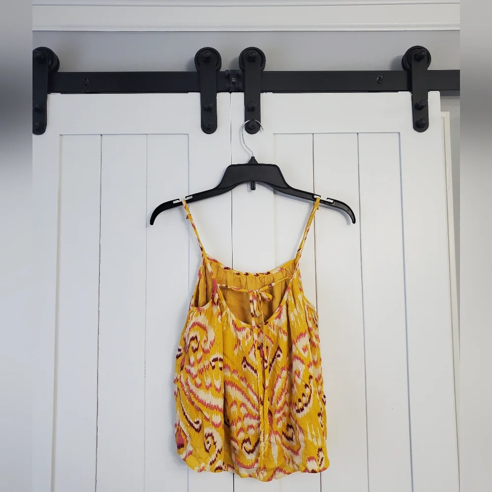 Color Block Yellow Patterned Tank Top. NEW! - Picture 2 of 5